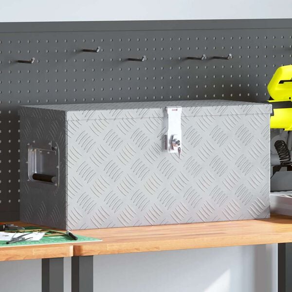 vidaXL Aluminum Box 24.2"x10.4"x11.8" Silver