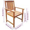 vidaXL Outdoor Chair Set of 2 Brown Solid Acacia wood Standard Durable