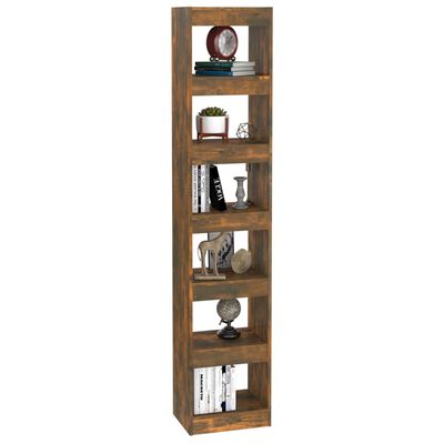 vidaXL Book Cabinet/Room Divider Smoked Oak 15.7"x11.8"x78"