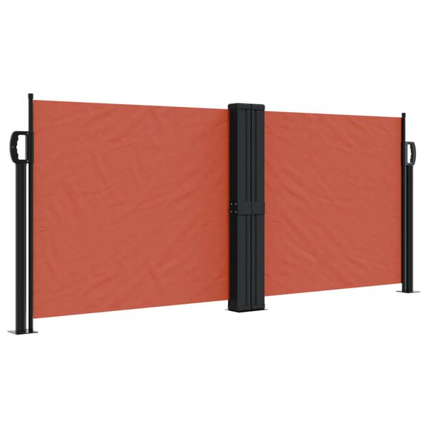 vidaXL Retractable Side Awning Terracotta 100% polyester with PU coating