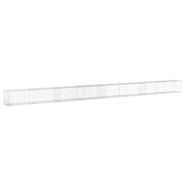 vidaXL Gabion Basket Silver Galvanized Iron 31.5 x 19.7 x 19.7 in