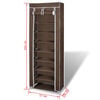vidaXL Shoe Rack Brown Powder-coated steel, non-woven fabric