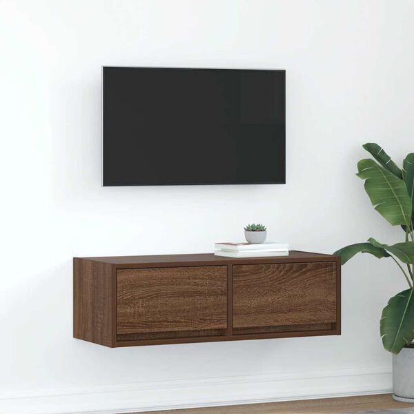 vidaXL TV Cabinet Brown Oak Engineered Wood Medium TV Cabinet