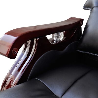Black Top Real Leather Adjustable Massage Office Chair