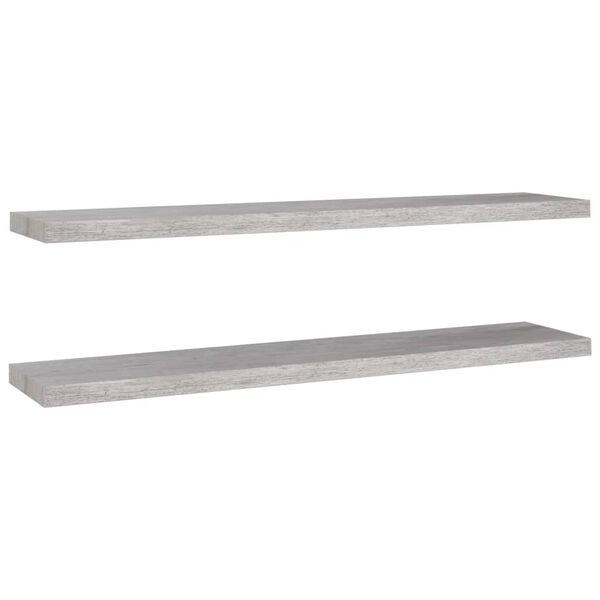 vidaXL Wall Shelf Set of 2 Concrete grey Honeycomb MDF, metal