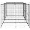 vidaXL Dog Kennel Black Powder-coated steel 104.4 sq ft Locks