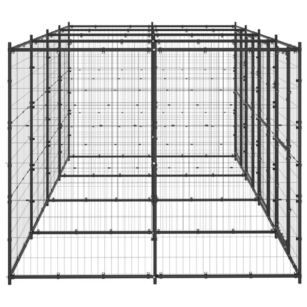 vidaXL Dog Kennel Black Powder-coated steel 104.4 sq ft Locks