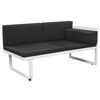 vidaXL Garden Sofa Set Black and White