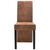 vidaXL Dining Chair Set of 4 Brown Faux suede leather and solid wood