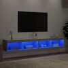 vidaXL TV Cabinet Set of 2 Concrete Gray Engineered Wood Medium
