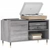 vidaXL Record Cabinet Grey Sonoma Engineered Wood, Iron Medium