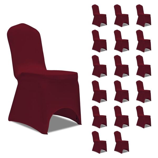 vidaXL Chair Cover Set of 18 Burgundy 90% Polyester, 10% Elastane