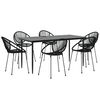 vidaXL 7 Piece Patio Dining Set Black PVC Rattan