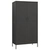 vidaXL Wardrobe Anthracite Steel Medium Height-Adjustable Shelves