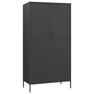 vidaXL Wardrobe Anthracite Steel Medium Height-Adjustable Shelves