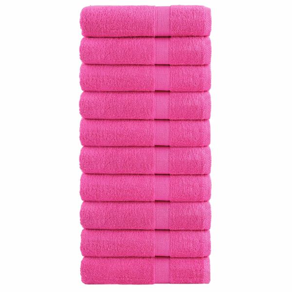 vidaXL Shower Towel Set of 10 Pink 100% Cotton 27.6 x 55.1 in