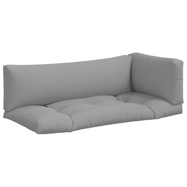 vidaXL Pallet Cushion Set of 3 Grey 100% polyester Large