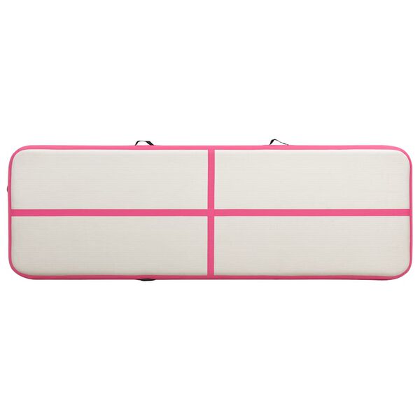 vidaXL Inflatable Gymnastics Mat with Pump 157.5x39.4x5.9" PVC Pink