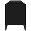 vidaXL Record Cabinet Black Engineered wood, metal Medium Record Cabinet