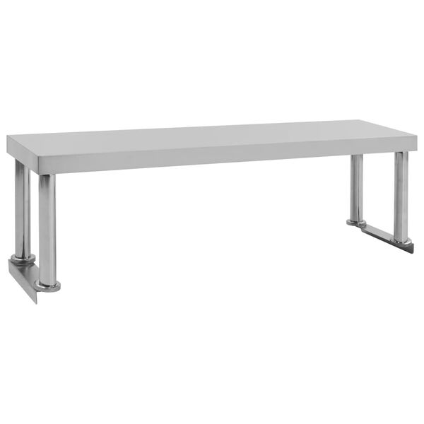 vidaXL Work Table Overshelf 47.2"x11.8"x13.8" Stainless Steel