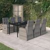 vidaXL Garden Dining Set Grey PE Rattan Large Height-Adjustable