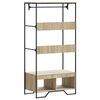 vidaXL Wardrobe Sonoma Oak Engineered Wood, Metal Compact Wardrobe