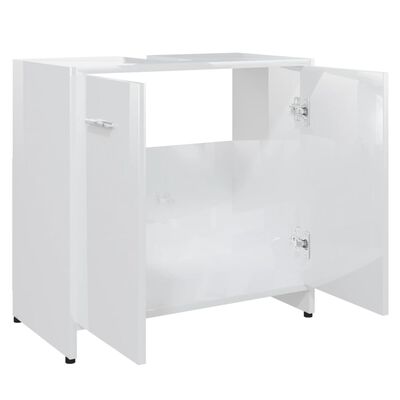 vidaXL Bathroom Cabinet High Gloss White 23.6"x13"x24" Engineered Wood