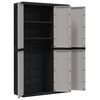 vidaXL Outdoor Storage Cabinet Gray and Black 100% Polypropylene Large
