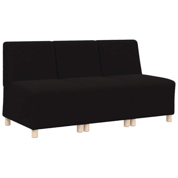vidaXL Modular Sofa Unit Armless 3 pcs Black 21.65 x 29.13 x 32.28 in