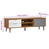 vidaXL TV Cabinet "MOLDE" Brown 62.2x15.7x19.3" Solid Wood Pine