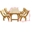 vidaXL Garden Furniture Set Natural Wood Pinewood Medium Durable