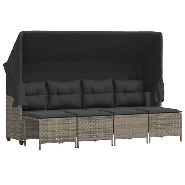 vidaXL Garden Sofa Set Grey PE rattan Large Modular Garden Sofa Set