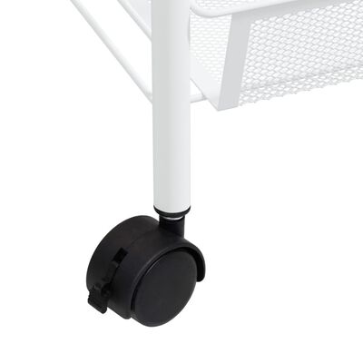 vidaXL 5-Tier Kitchen Trolley White 18.1"x10.2"x41.3" Iron