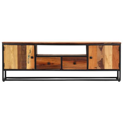 vidaXL TV Cabinet 47.2"x11.8"x15.8" Solid Reclaimed Wood and Steel