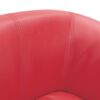 vidaXL Tub Chair with Footstool Red Faux Leather