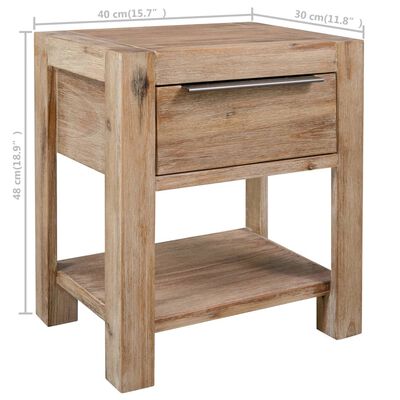 vidaXL Nightstands with Drawers 2 pcs 15.7"x11.8"x18.9" Solid Acacia Wood