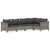vidaXL Garden Lounge Set Gray PE rattan 5 Piece Set Modular