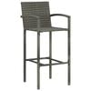 vidaXL Garden Bar Set Grey PE Rattan Medium Footrest Garden Bar Set
