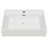 vidaXL Basin with Faucet Hole Ceramic White 23.8"x16.7"x5.7"