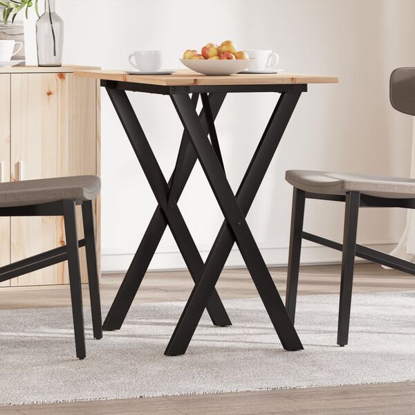 vidaXL Dining Table Natural wood and black