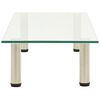 vidaXL TV Stand Clear Tempered Glass, Stainless Steel Glass surface