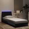 vidaXL Bed Frame Black Velvet, Solid pine wood, Metal, Plywood Twin