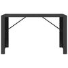 vidaXL Bar Table With Glass Top Black Poly Rattan Large Bar Table