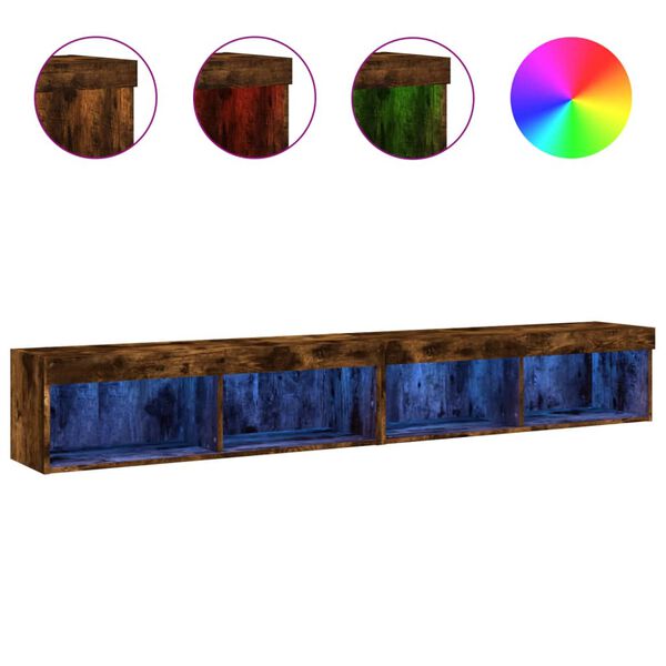 vidaXL TV Cabinet Set of 2 Smoked Oak Engineered wood Large TV Cabinet