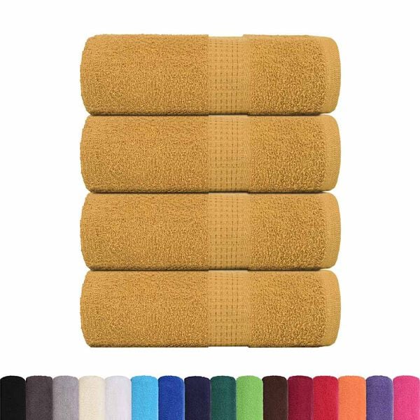 vidaXL Soap Towel Set of 4 Gold 100% cotton 12 x 12 in Soap Towel