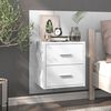 vidaXL Wall-mounted Bedside Cabinet Set of 2 High gloss white