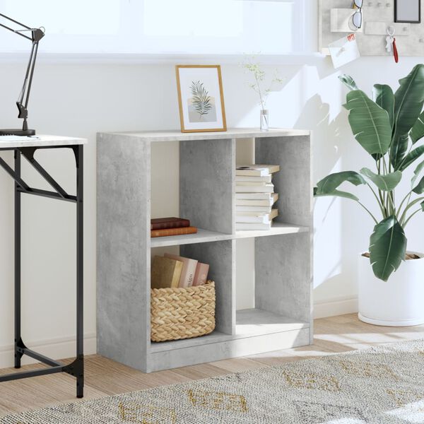 vidaXL Bookcase Concrete grey Engineered wood 27.0x12.6x29.5 in Bookcase