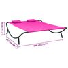 vidaXL Lounge Bed Pink Oxford fabric, Powder-Coated Steel Double