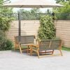 vidaXL Garden Chairs with Table 3 pcs Gray 35.4" x 17.7" x 15.7