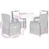 vidaXL Garden Dining Set Grey PE Rattan 5 Piece Set